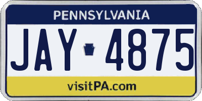 PA license plate JAY4875