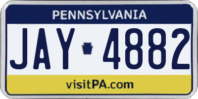 PA license plate JAY4882