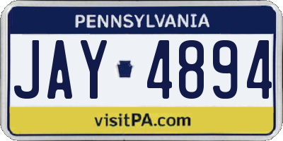 PA license plate JAY4894