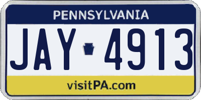 PA license plate JAY4913
