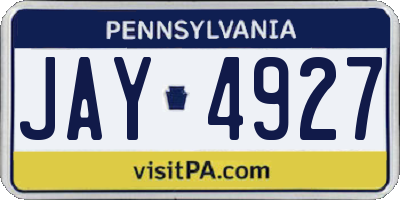 PA license plate JAY4927