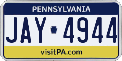 PA license plate JAY4944