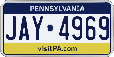 PA license plate JAY4969