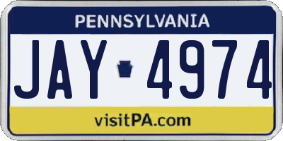 PA license plate JAY4974