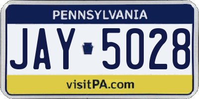 PA license plate JAY5028