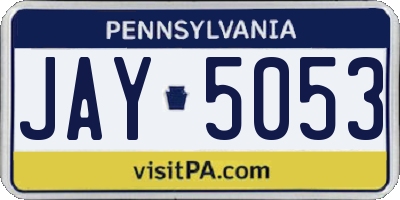PA license plate JAY5053