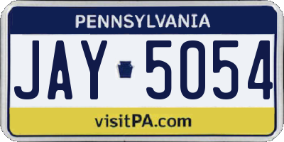 PA license plate JAY5054