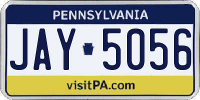 PA license plate JAY5056