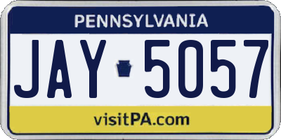 PA license plate JAY5057