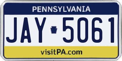 PA license plate JAY5061