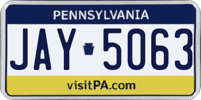 PA license plate JAY5063