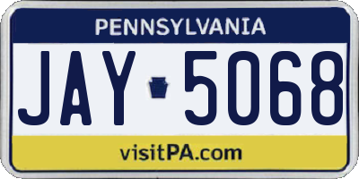 PA license plate JAY5068
