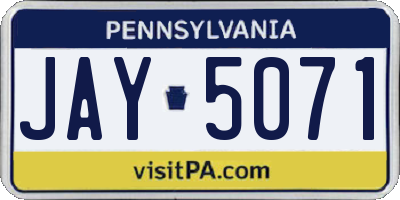 PA license plate JAY5071