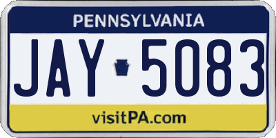 PA license plate JAY5083