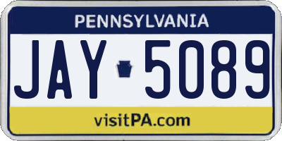 PA license plate JAY5089