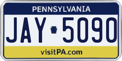 PA license plate JAY5090