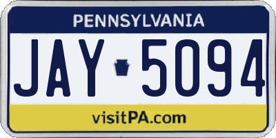 PA license plate JAY5094
