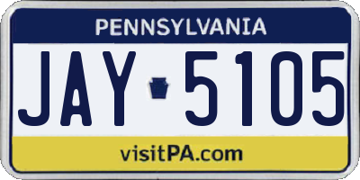 PA license plate JAY5105