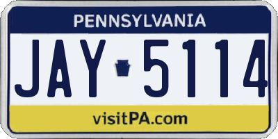 PA license plate JAY5114