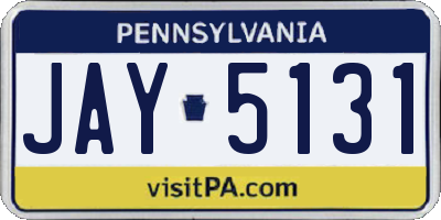 PA license plate JAY5131