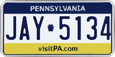 PA license plate JAY5134