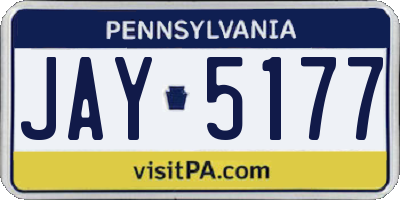 PA license plate JAY5177