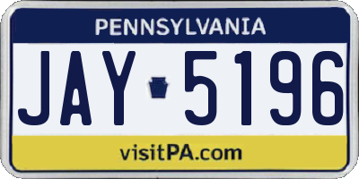 PA license plate JAY5196