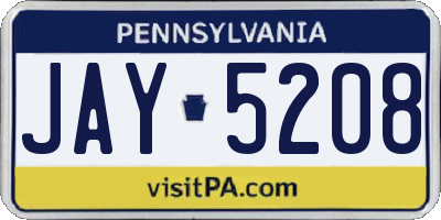 PA license plate JAY5208