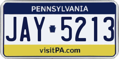 PA license plate JAY5213