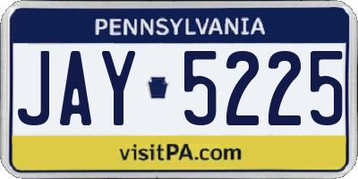 PA license plate JAY5225