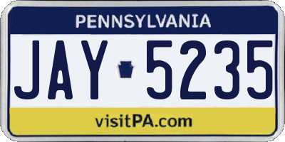 PA license plate JAY5235
