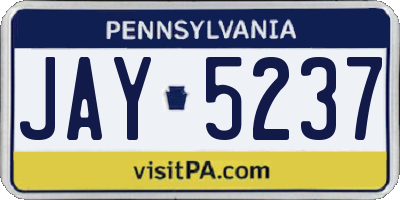 PA license plate JAY5237