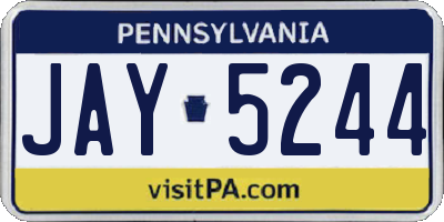 PA license plate JAY5244