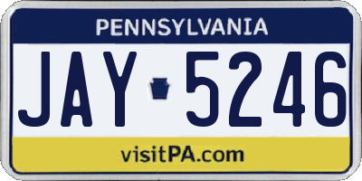 PA license plate JAY5246