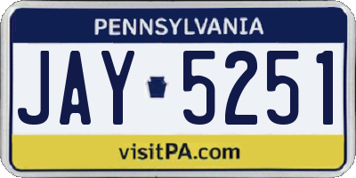 PA license plate JAY5251