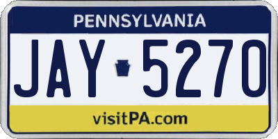 PA license plate JAY5270