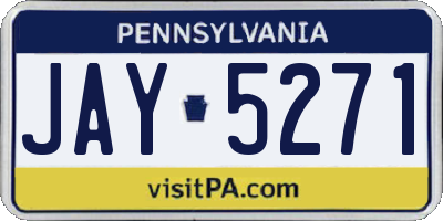 PA license plate JAY5271