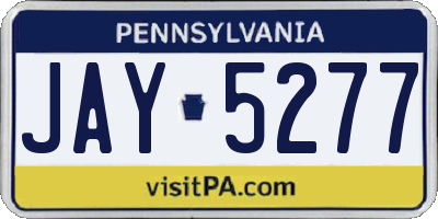 PA license plate JAY5277