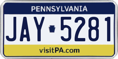 PA license plate JAY5281