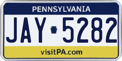 PA license plate JAY5282