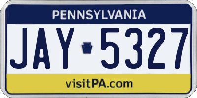 PA license plate JAY5327