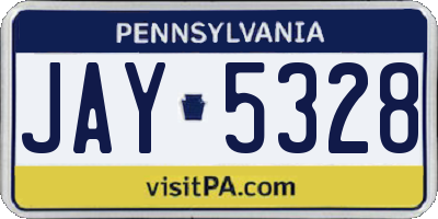 PA license plate JAY5328