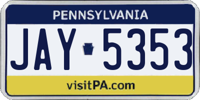 PA license plate JAY5353