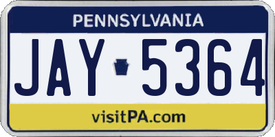 PA license plate JAY5364