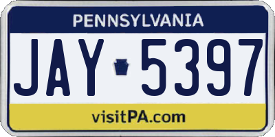 PA license plate JAY5397