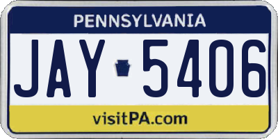 PA license plate JAY5406