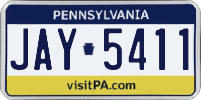 PA license plate JAY5411