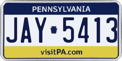 PA license plate JAY5413