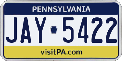PA license plate JAY5422