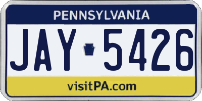 PA license plate JAY5426